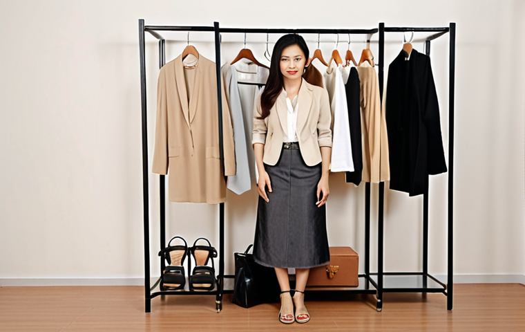 **Image Prompt:** A stylish Thai woman standing in front of a well-organized capsule wardrobe featuring neutral colors (beige, white, grey) and versatile pieces like a white blouse, denim jeans, a black blazer, and a simple Thai silk skirt. The wardrobe also includes a few carefully chosen accessories and comfortable sandals. The background should be a modern, minimalist Thai home.