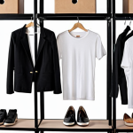 **

A well-organized capsule wardrobe featuring essential clothing items like a white t-shirt, jeans, a black blazer, and neutral-colored shoes.  The closet should look neat and uncluttered, with items easy to mix and match.  Consider a bright, airy aesthetic, like a modern Bangkok apartment.

**